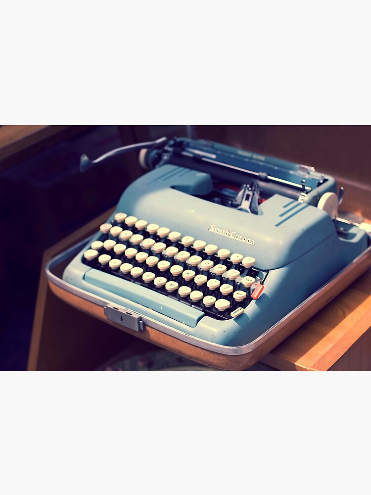 "Vintage Baby Blue Typewriter" Metal Print for Sale by MissMoll Redbubble