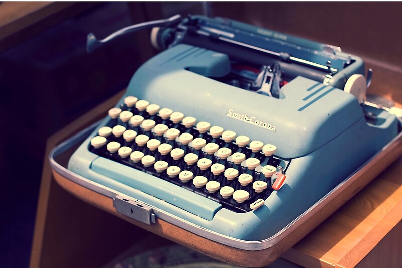"Vintage Baby Blue Typewriter" by MissMoll Redbubble