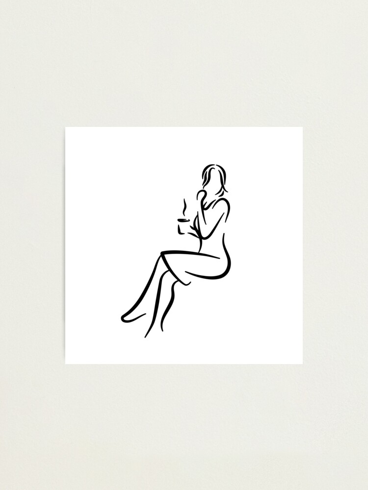 Alternate view of Elegant Lady Minimalist Line Drawing Photographic Print