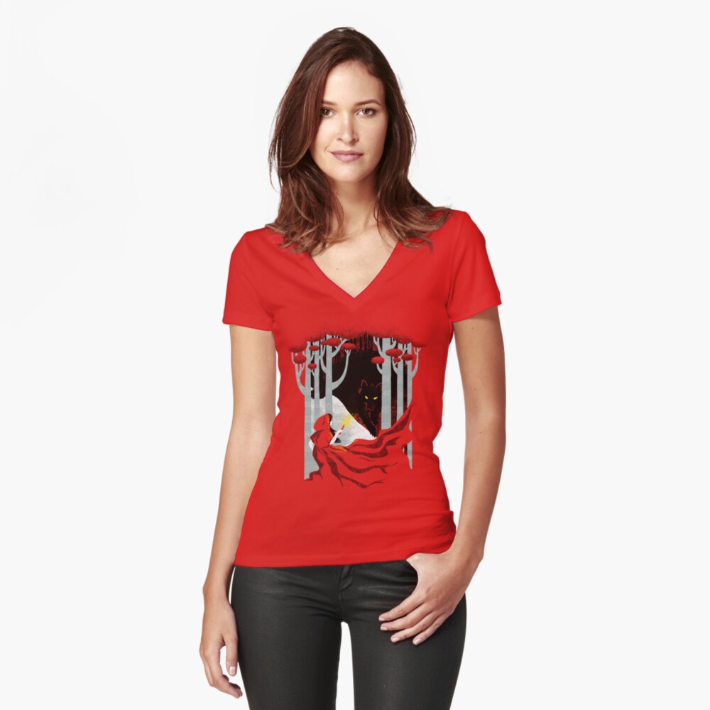 Item preview, Fitted V-Neck T-Shirt designed and sold by littleclyde.