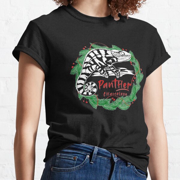 Panther Chameleon Christmas Wreath Classic T-Shirt