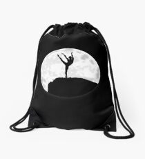 Male Ballet Dancer Under The Moon Drawstring Bag