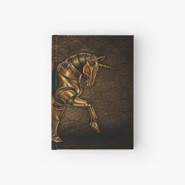 Steampunk Unicorn Damask Hardcover Journal
