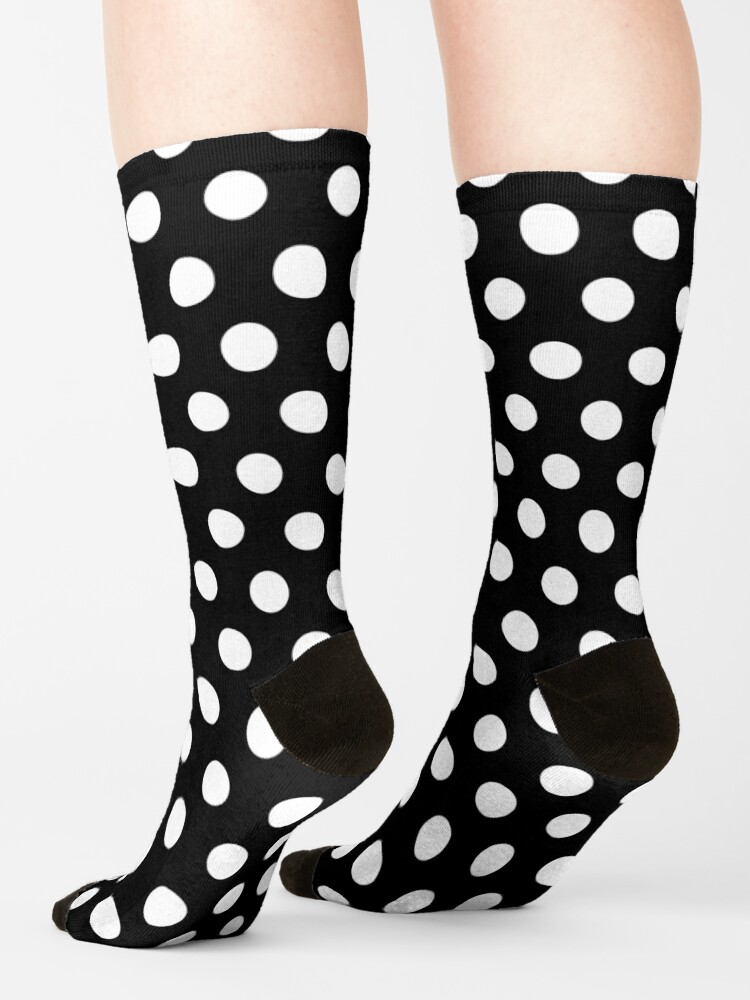 Alternate view of Polkadots Black and White Socks