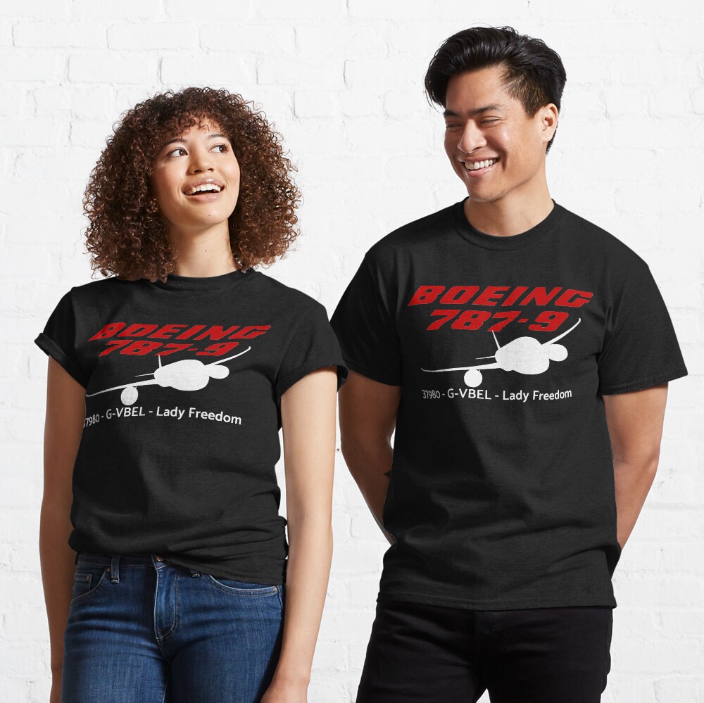 Boeing 787-9 37980 G-VBEL (White Print) Classic T-Shirt