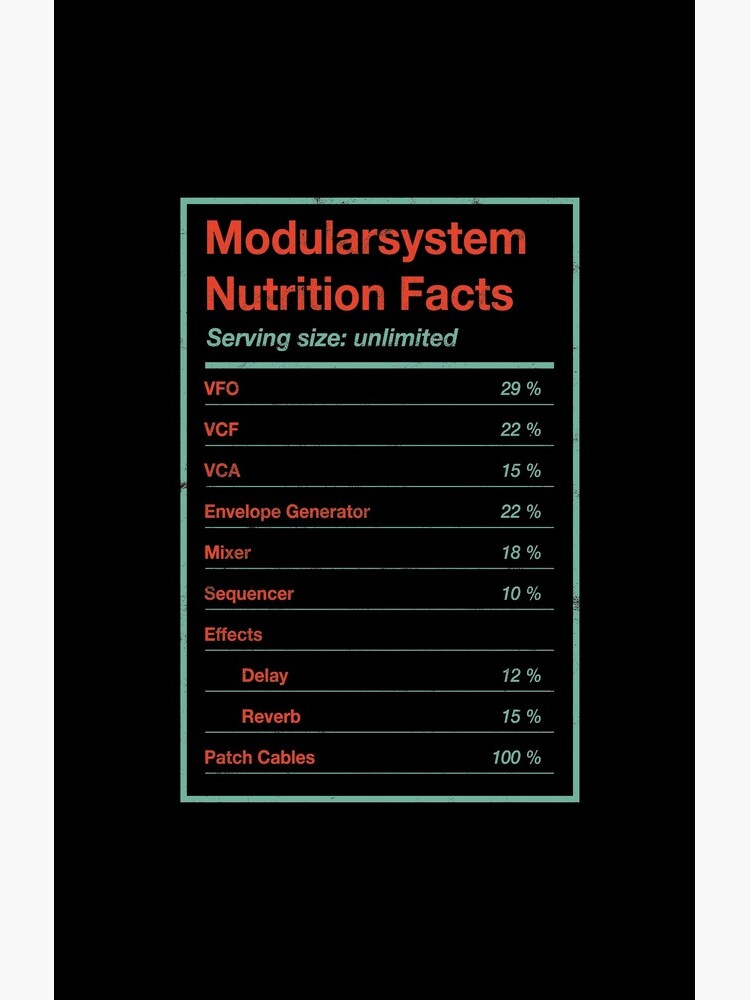 Modular System Nutrition Facts Eurorack Synth VCF VCO VCA design Samsung Galaxy Phone Case