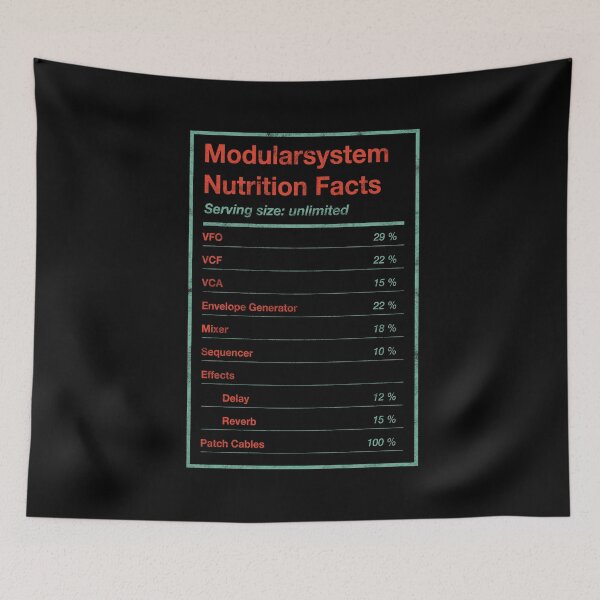Item preview, Modular System Nutrition Facts Eurorack Synth VCF VCO VCA  design designed and sold by A-Fashion.