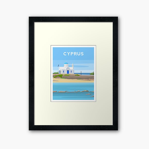 Protaras Beach, Cyprus - St Nicholas Church Framed Art Print