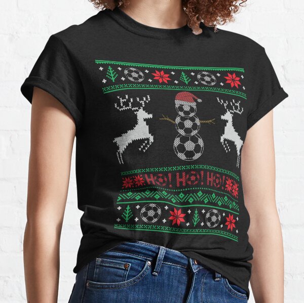 Merry Kickmas Elf Playing Football Kick Christmas Sweater T Shirt