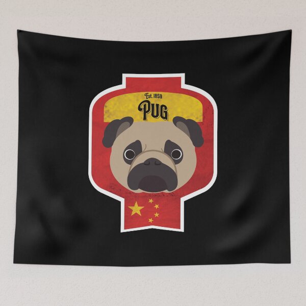 Item preview, Pug - Distressed Chinese Pug Beer Label Design designed and sold by DoggyStyles.