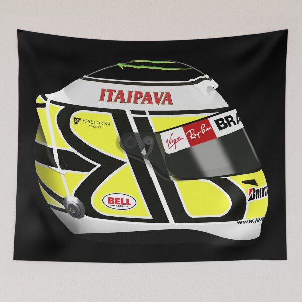 Item preview, Jenson Button - 2009 helmet Brazil designed and sold by JageOwen.