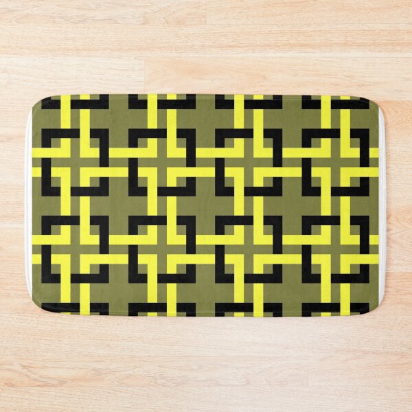 Item preview, Woven Squares mosaic olive and yellow  designed and sold by aapshop.