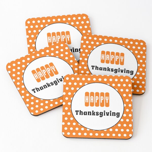 Item preview, Happy Thanksgiving Orange/White Dots designed and sold by bultpruf.