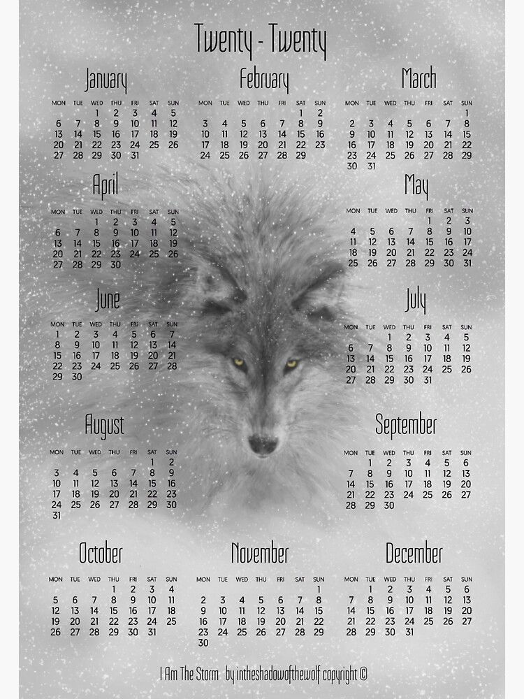 I Am The Storm 2020 Calendar by WolfShadow27