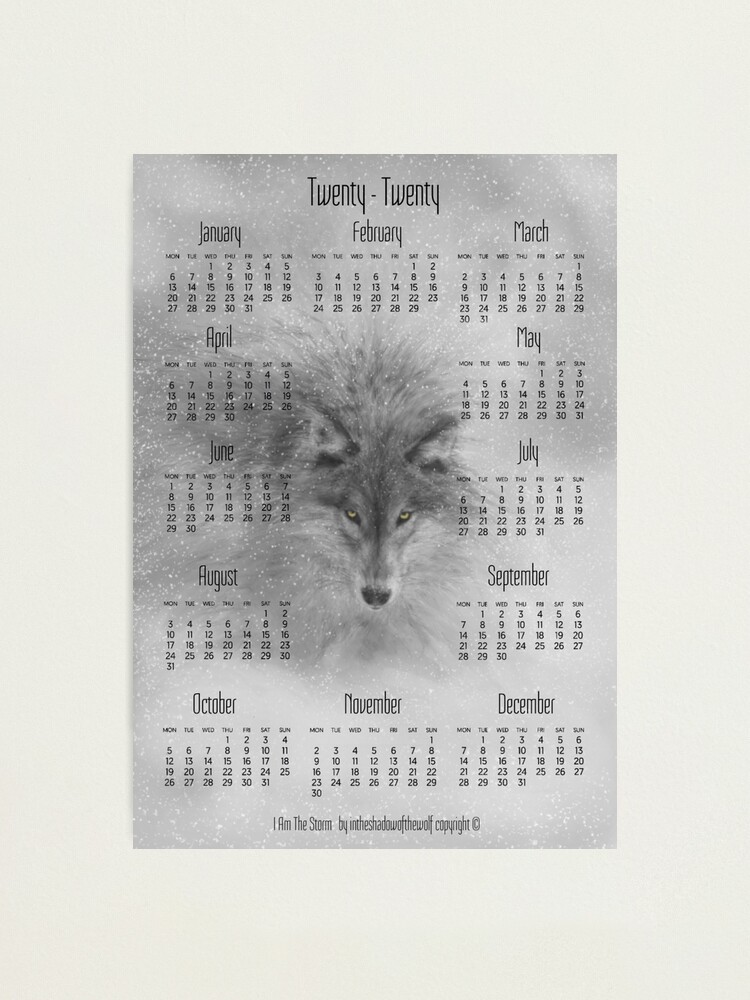 Alternate view of I Am The Storm 2020 Calendar Photographic Print