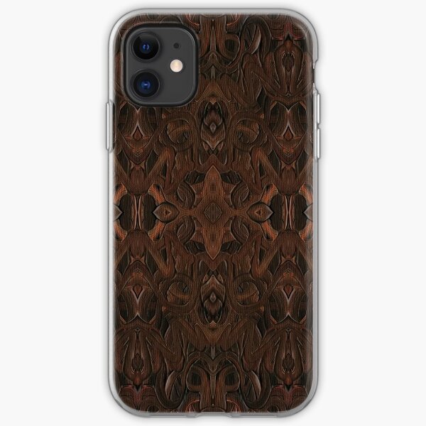 Carved Walnut Wood iPhone Soft Case