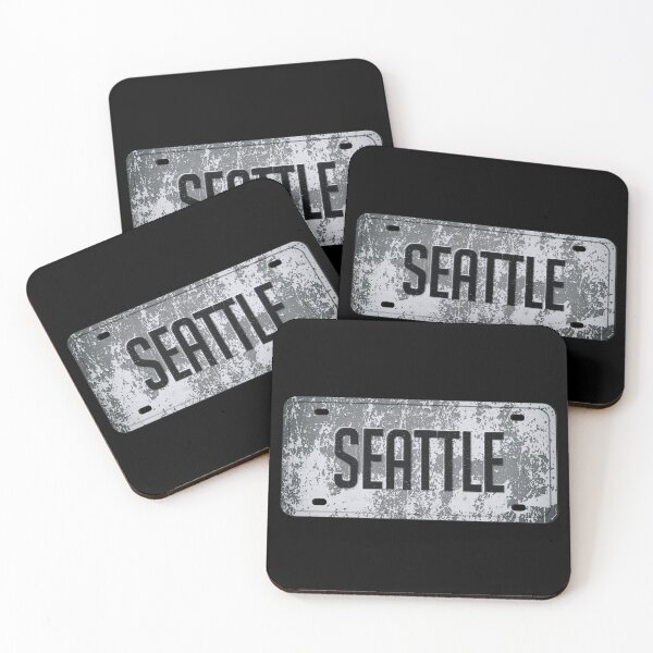 Item preview, Seattle (Blue Metal Driver License Plate) designed and sold by SassyClassyMe.