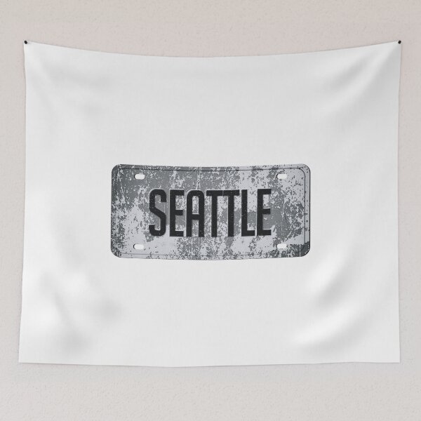 Item preview, Seattle (Blue Metal Driver License Plate) designed and sold by SassyClassyMe.