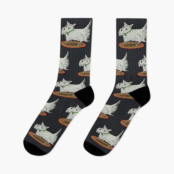 Item preview, West Highland Socks! Highland Terrier - Black designed and sold by Lisa Rotenberg.