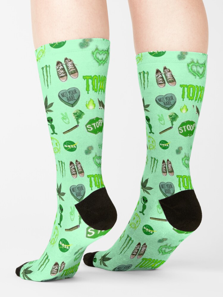 "Green Aesthetic Grunge" Socks for Sale by emmekacala Redbubble