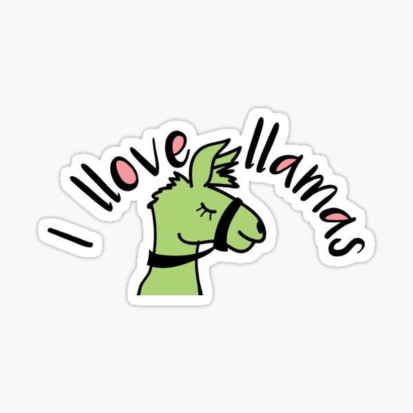 I Love Llamas Sticker