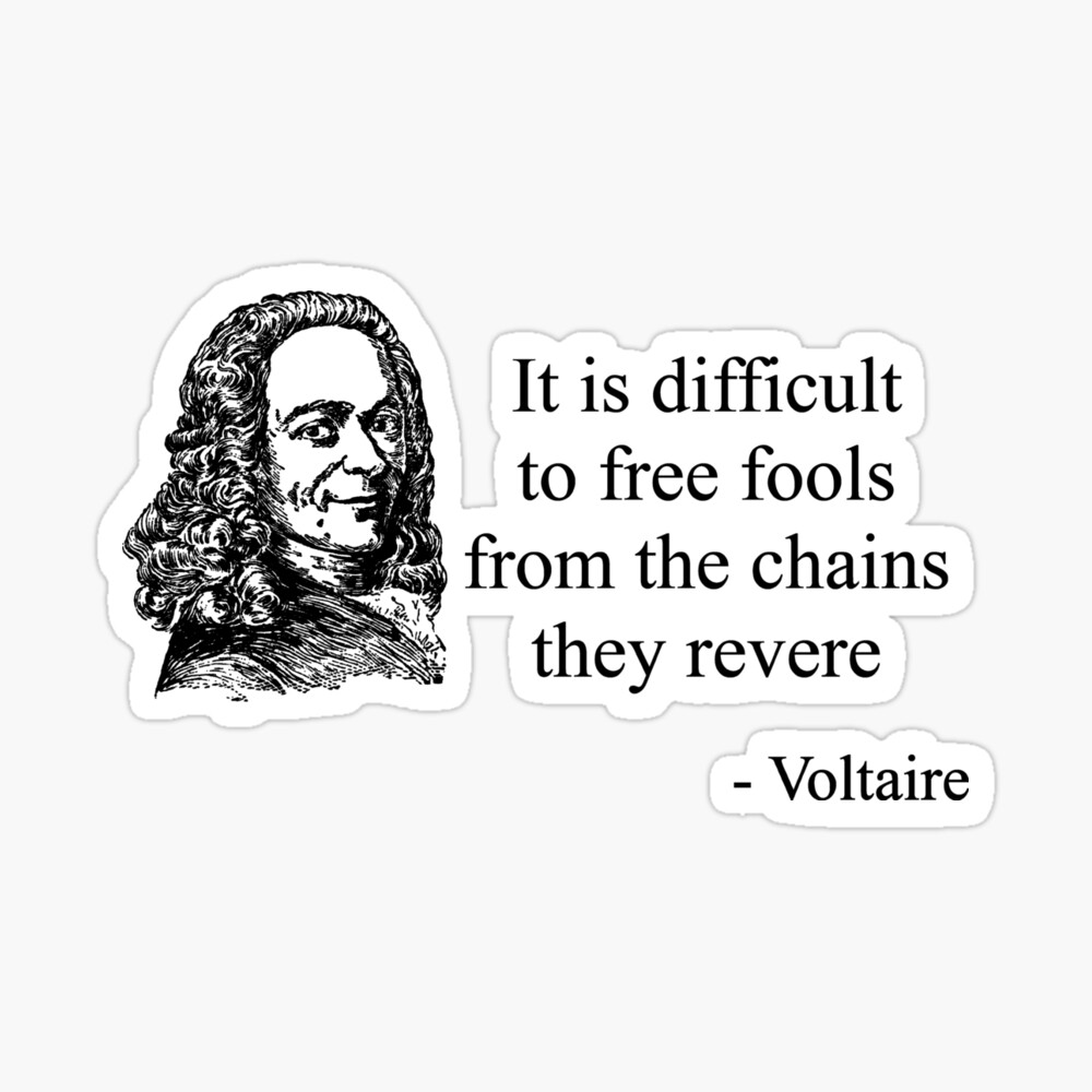 Poster Citation Voltaire Noir Par Thelaststand Redbubble