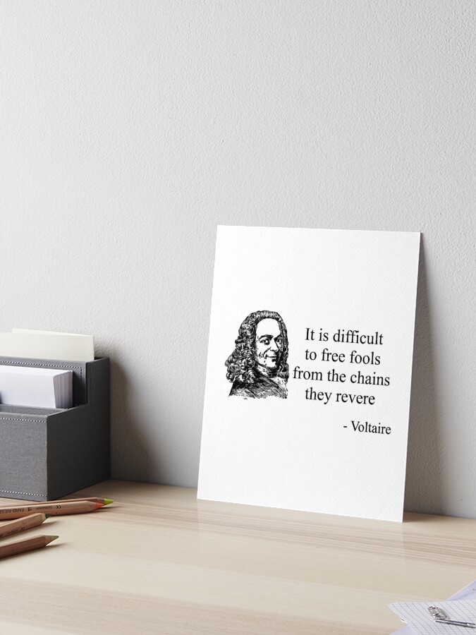 Voltaire Quote Black Art Board Print By Thelaststand Redbubble