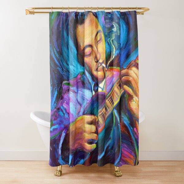 Django Reinhardt Gypsy Jazz Guitarist by Robert Phelps Shower Curtain