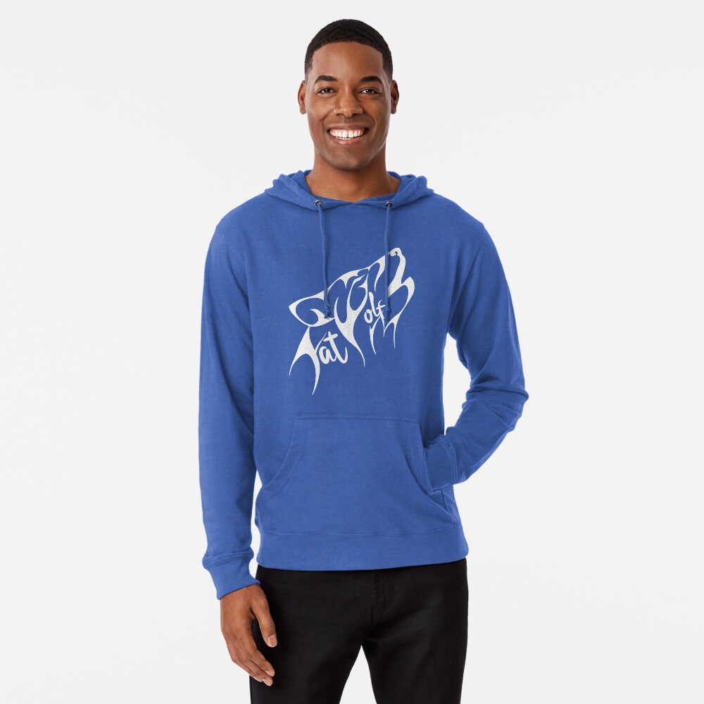 Fat Wolf - Stylised White Lightweight Hoodie