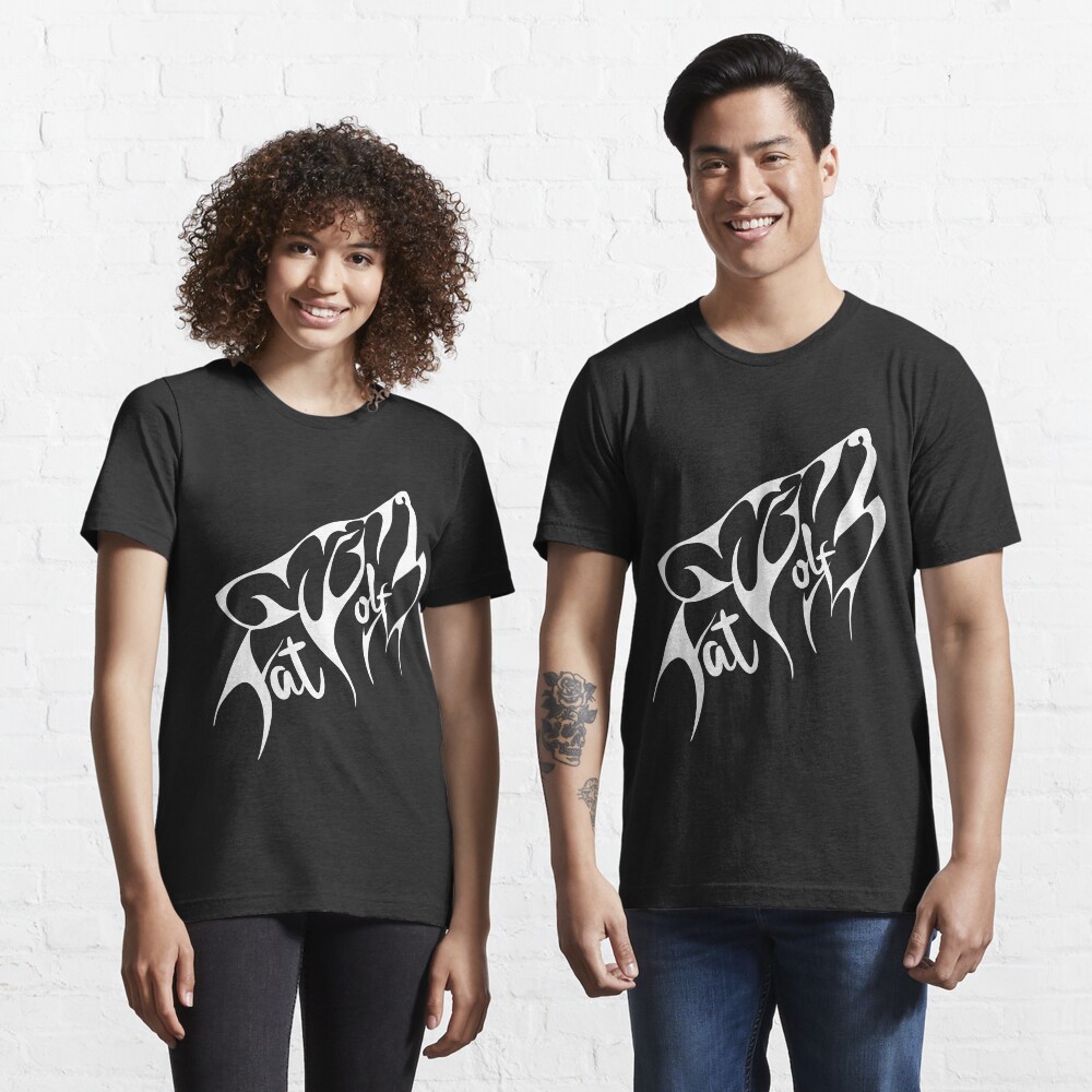 Fat Wolf - Stylised White Essential T-Shirt
