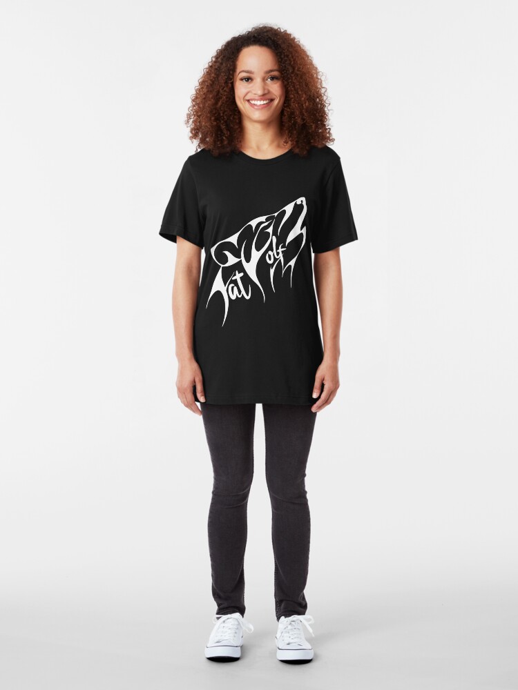 Alternate view of Fat Wolf - Stylised White Slim Fit T-Shirt