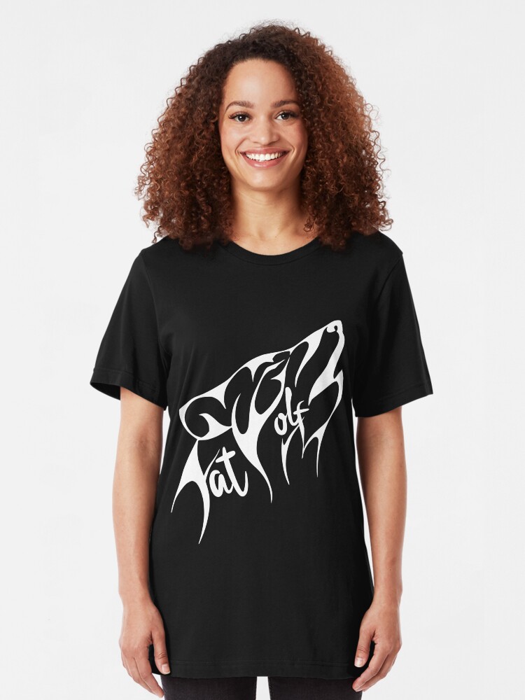 Alternate view of Fat Wolf - Stylised White Slim Fit T-Shirt