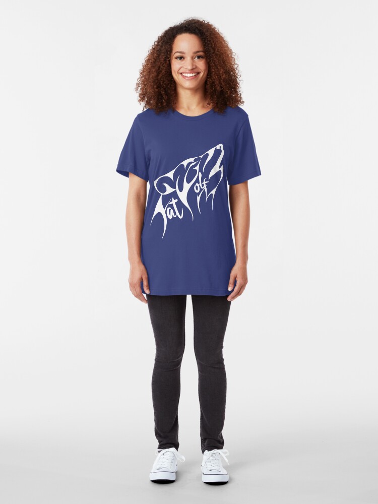 Alternate view of Fat Wolf - Stylised White Slim Fit T-Shirt