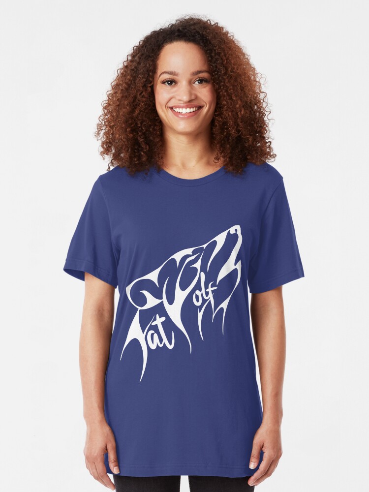 Alternate view of Fat Wolf - Stylised White Slim Fit T-Shirt