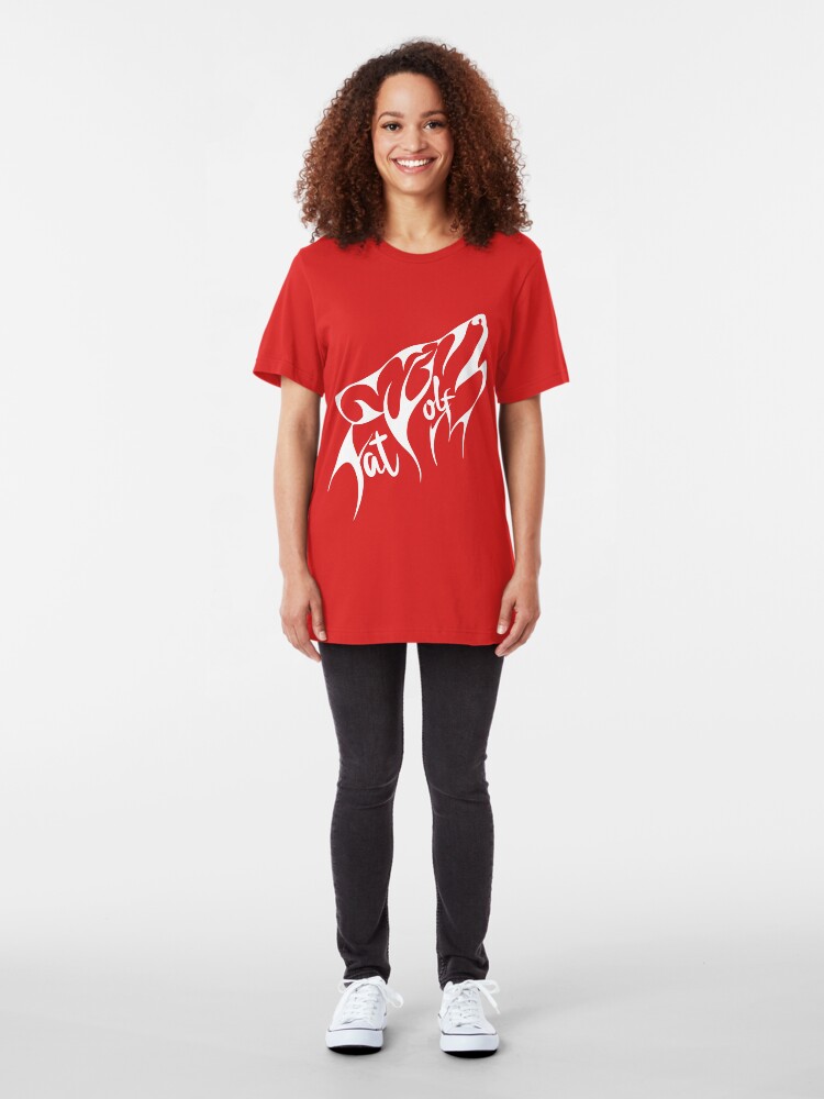 Alternate view of Fat Wolf - Stylised White Slim Fit T-Shirt