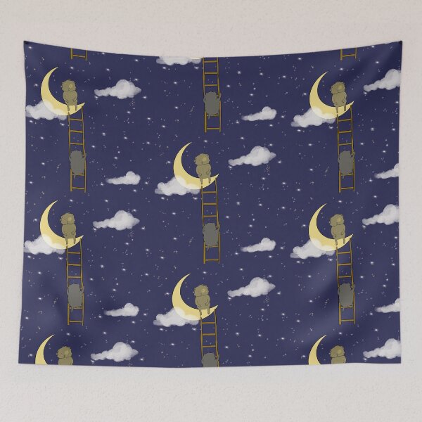 Aperçu de l'œuvre Cochons d'Inde grimpant sur la lune créée et vendue par mondesign26.