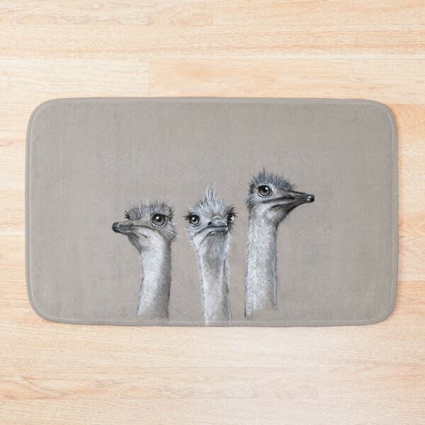 Item preview, Three Ostriches, Long-Necked, Charcoal Art, Comical Birds designed and sold by JoyfulWhimsy.