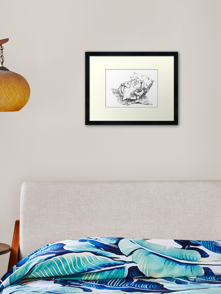 Thumbnail 2 of 7, Framed Art Print, Wabbie Black&White designed and sold by Anthropolog.