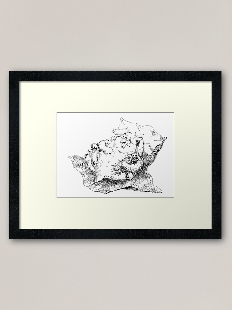 Thumbnail 1 of 7, Framed Art Print, Wabbie Black&White designed and sold by Anthropolog.