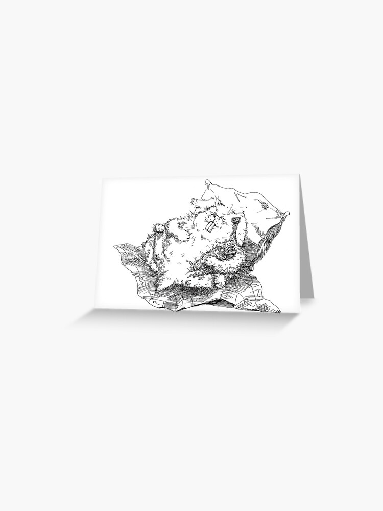 Thumbnail 1 of 2, Greeting Card, Wabbie Black&White designed and sold by Anthropolog.