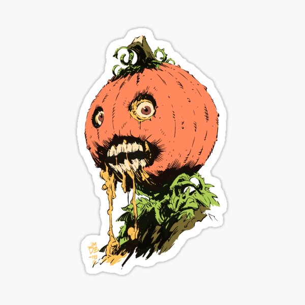 Pumpkin Zombie Sticker