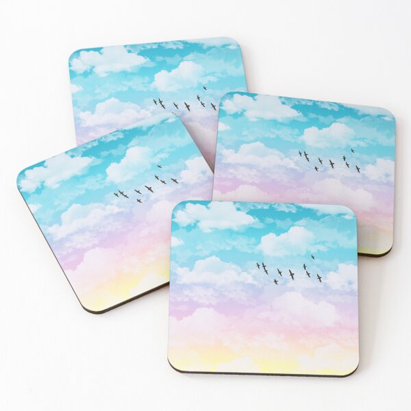 Item preview, Aesthetic Rainbow Clouds with Birds designed and sold by Julie Erin Designs.