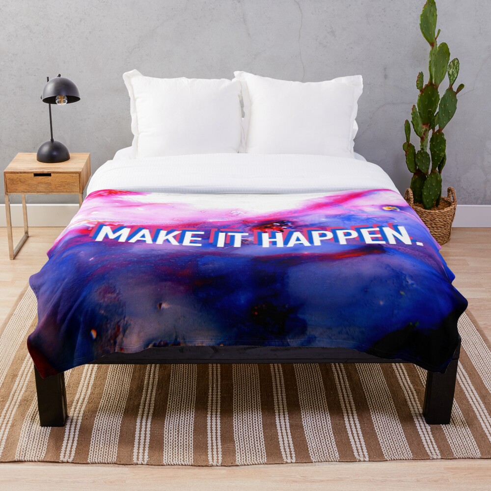 Make It Happen - Marble on a throw blanket