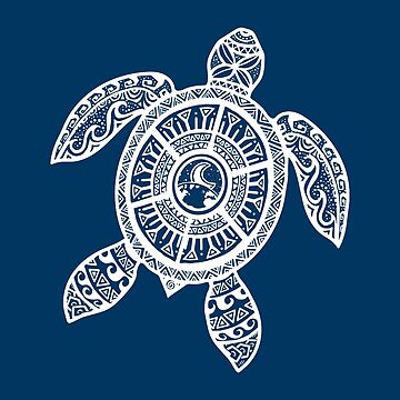 Artwork thumbnail, White Tribal Hawaiian Tattoo Boho Sea Turtle by jitterfly
