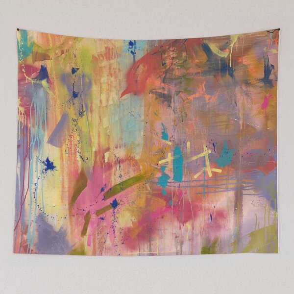Item preview, "Watered Down" - Vibrant, Multi-color Abstract Painting designed and sold by Caroline Conlon.