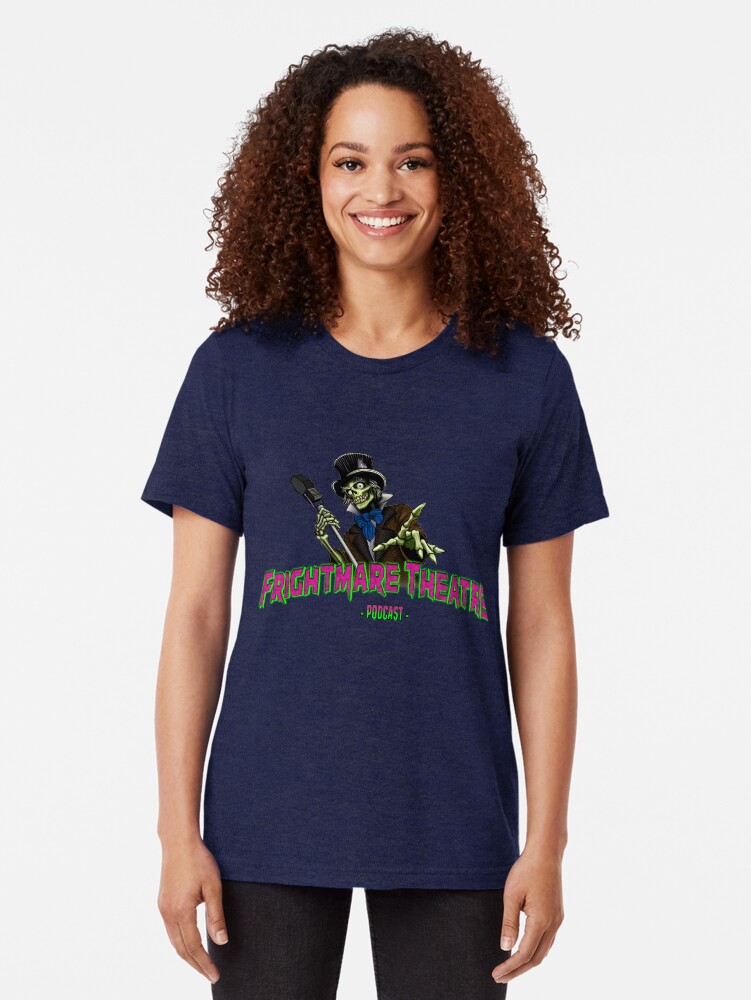 Alternate view of Official FRIGHTMARE THEATRE PODCAST LOGO Tri-blend T-Shirt