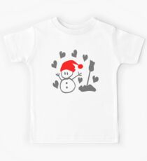 Snowman winter season holidays vector graphic art Kids Tee