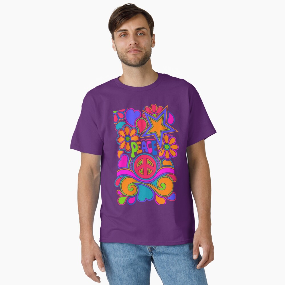Flower Power Retro Style Hippy Flowers Art Board Print