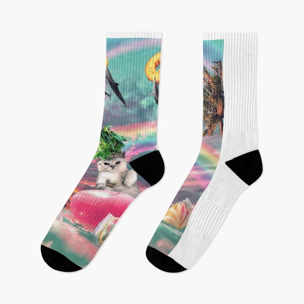 Item preview, Cute Rainbow Cat On Flamingo With Dolphin designed and sold by SkylerJHill.