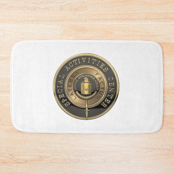 Item preview, CIA Special Activities Center - SAC Emblem over White Leather designed and sold by Serge Averbukh Art Studio.